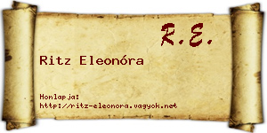 Ritz Eleonóra névjegykártya